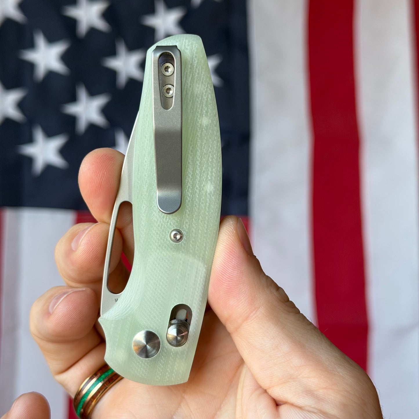 TRM BULLDOG Rev B 2.95" River-LOK – Jade G10 3D Lizard Skin, MagnaCut – Made in USA