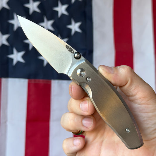 TRM NEUTRON 2 3" Linerlock – Titanium Flat Smooth, MagnaCut Tumbled – Made in USA