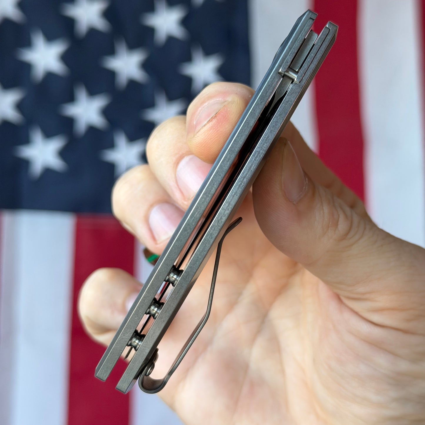 TRM NEUTRON 2 3" Linerlock – Titanium Flat Smooth, MagnaCut Tumbled – Made in USA