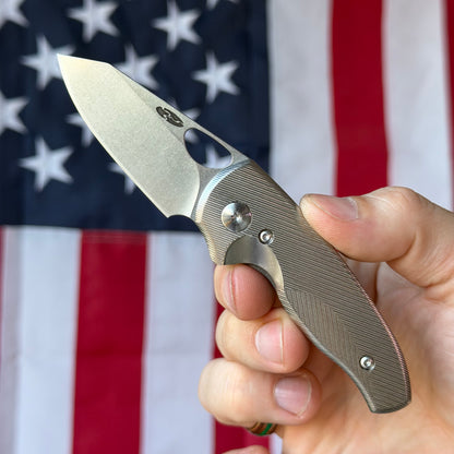 TRM HOLIER NERD 2.2" Linerlock – 3D Contoured Titanium, MagnaCut Tumbled – Made in USA