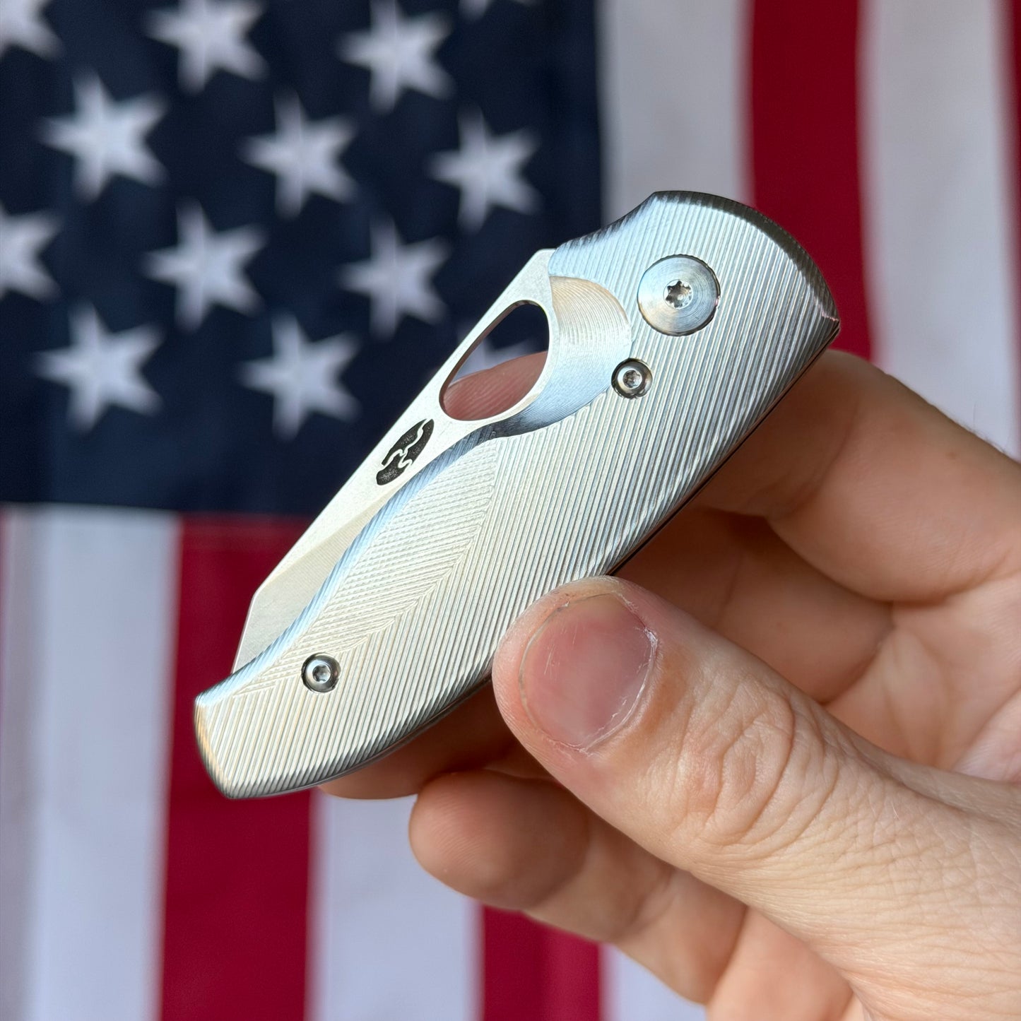 TRM HOLIER NERD 2.2" Linerlock – 3D Contoured Titanium, MagnaCut Tumbled – Made in USA