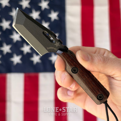 Severed Metal Works Zealot 2.5" Fixed Blade, 440C Stainless Tanto, Gunkote Finish, Kydex Sheath with UltiClip, Made in USA (SMW-ZEALOT-440C)
