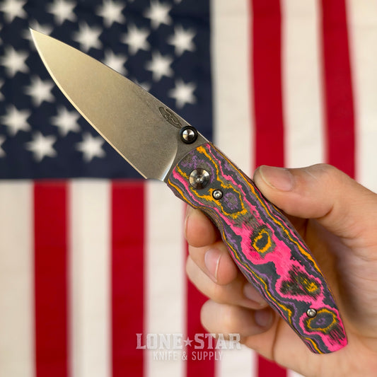 TRM NEUTRON 2 Liner Lock 3" MagnaCut, Pop Camo Carbon 3D Contoured Smooth, Titanium Liners, Made in USA (DLR-N2-CC-3D-POP)