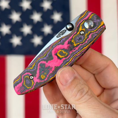 TRM NEUTRON 2 Liner Lock 3" MagnaCut, Pop Camo Carbon 3D Contoured Smooth, Titanium Liners, Made in USA (DLR-N2-CC-3D-POP)