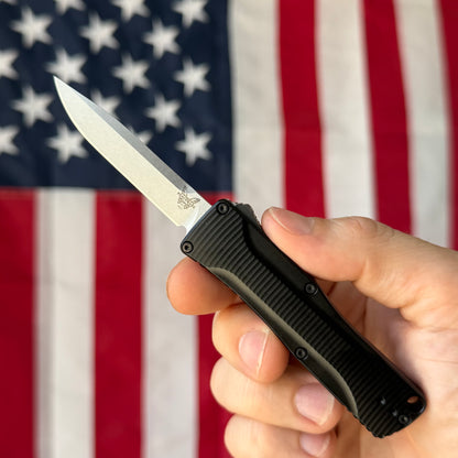 The Back Door: Like New – Benchmade OM 4850 Micro OTF First Production, S30V Satin, Black Aluminum – Action Needs LifeSharp – Made in USA