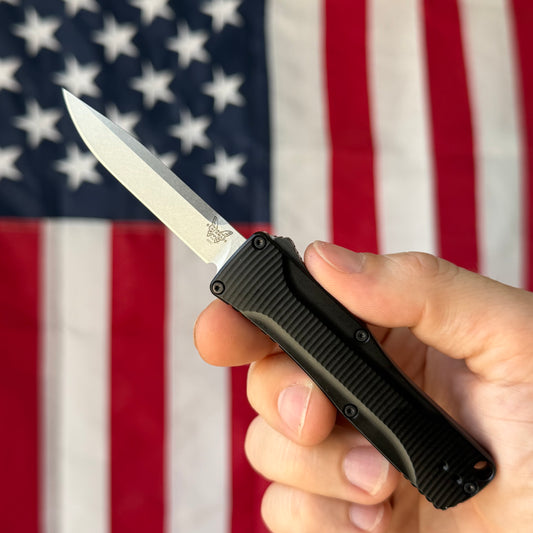 The Back Door: Like New – Benchmade OM 4850 Micro OTF First Production, S30V Satin, Black Aluminum – Action Needs LifeSharp – Made in USA
