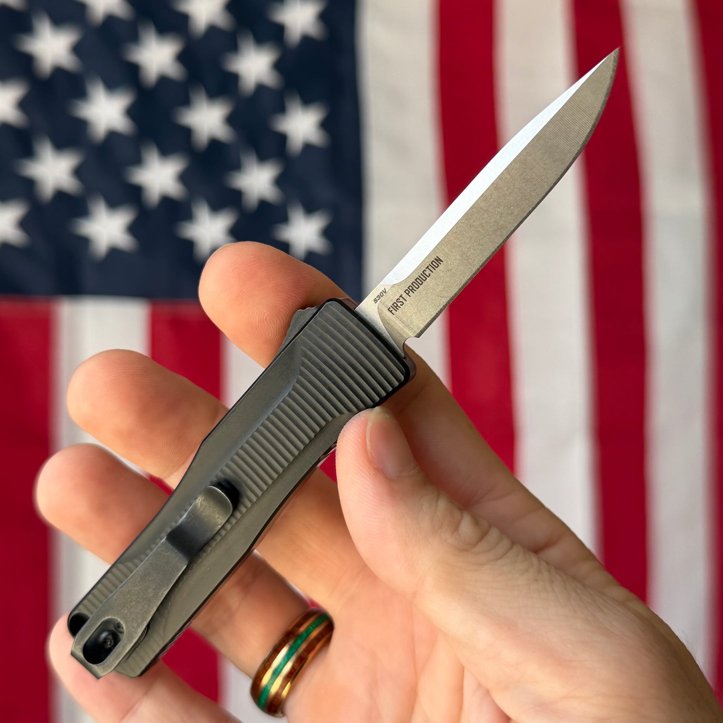 The Back Door: Like New – Benchmade OM 4850 Micro OTF First Production, S30V Satin, Black Aluminum – Action Needs LifeSharp – Made in USA
