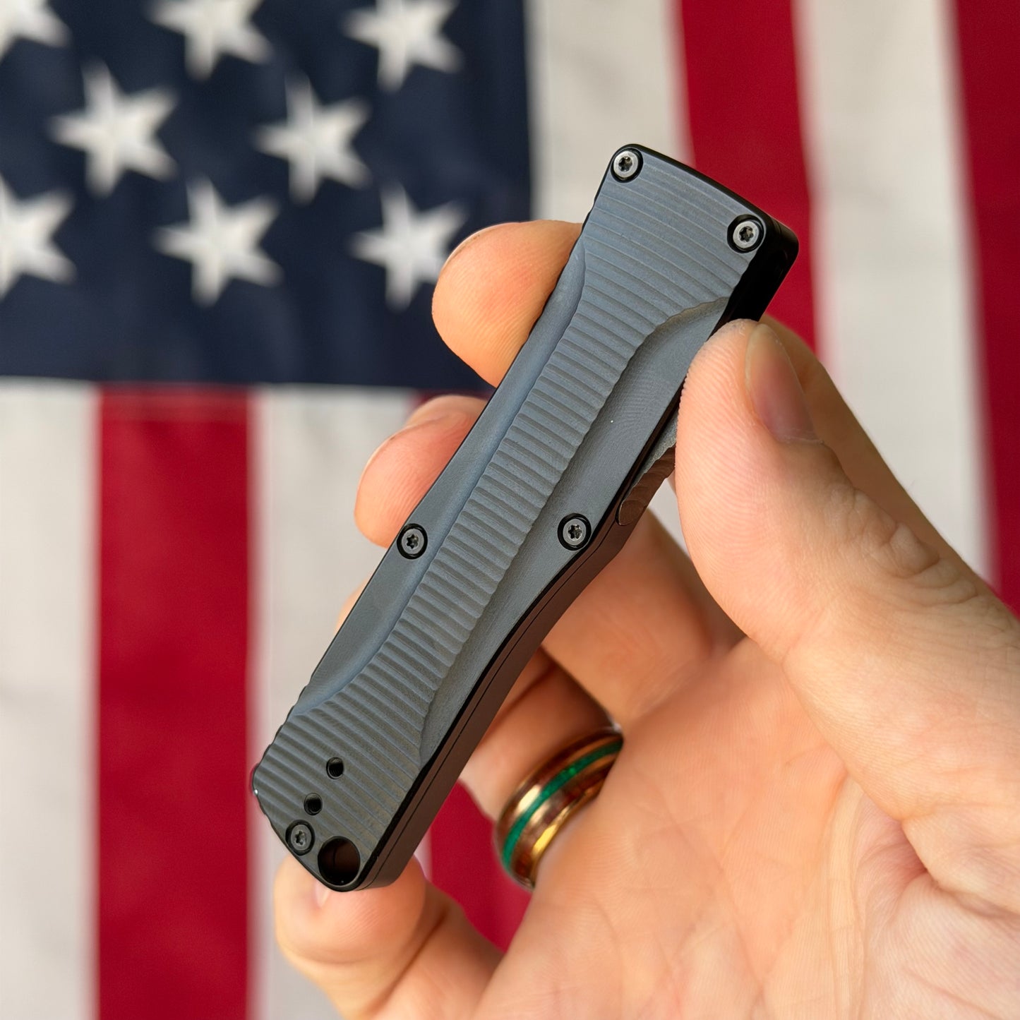 The Back Door: Like New – Benchmade OM 4850 Micro OTF First Production, S30V Satin, Black Aluminum – Action Needs LifeSharp – Made in USA