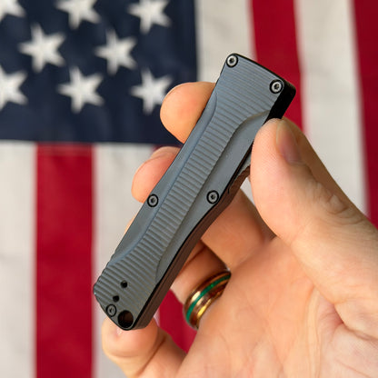 The Back Door: Like New – Benchmade OM 4850 Micro OTF First Production, S30V Satin, Black Aluminum – Action Needs LifeSharp – Made in USA