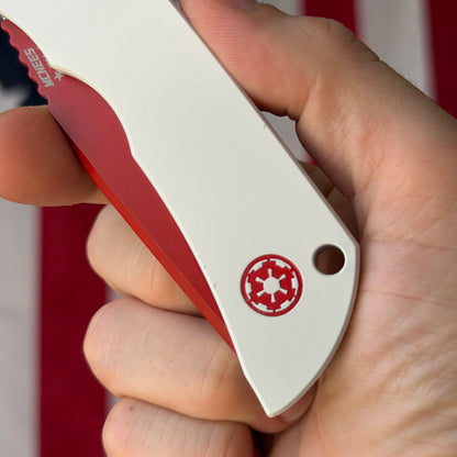 The Back Door: Used – McNees White Stormtrooper AutoMAC 3.25" Auto – White Aluminum, MagnaCut, Star Wars Inspired, Rare – Made in USA