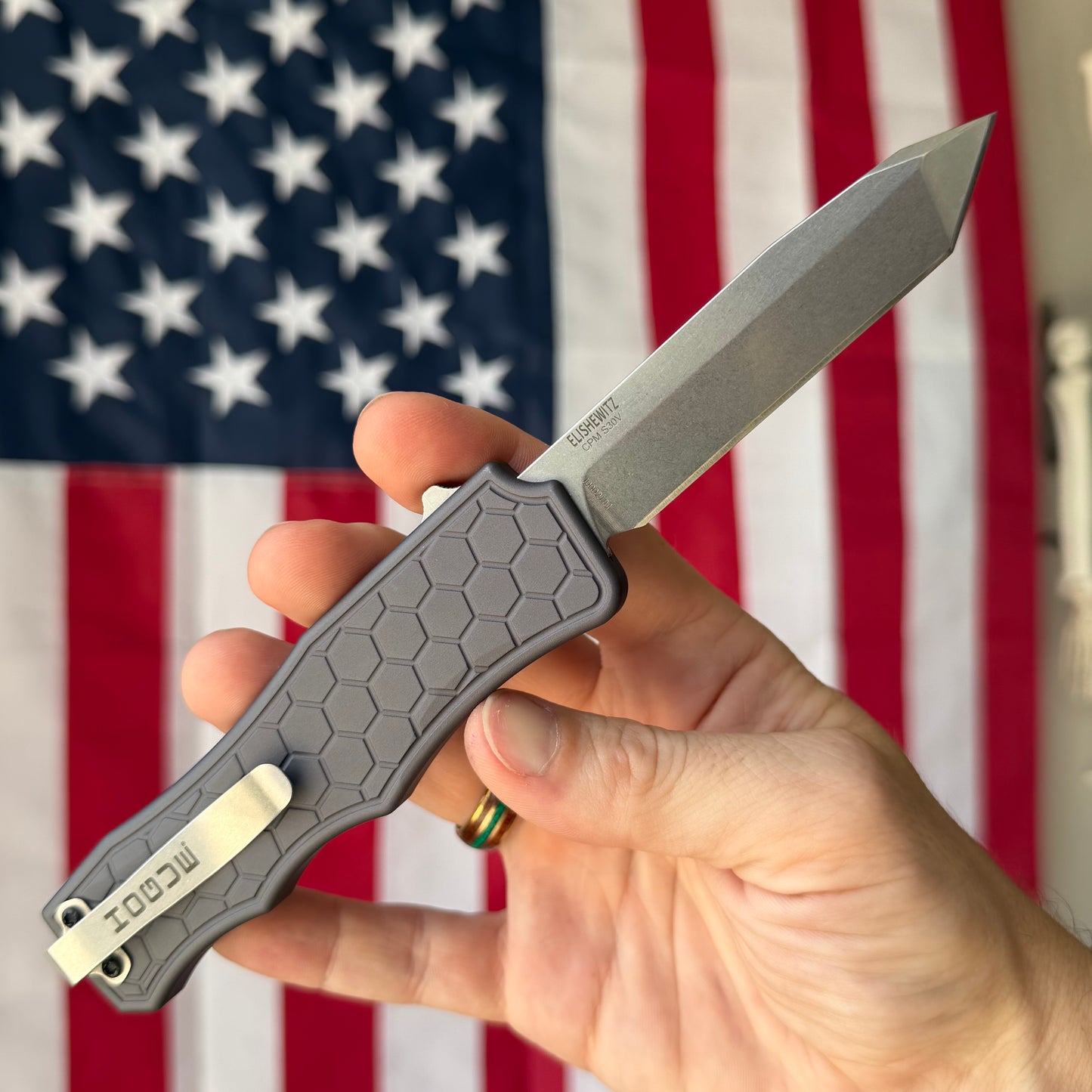 The Back Door: Lightly Carried – Hogue Exploit OTF 34042 3.5" Double-Action – Gray Hexagon Aluminum, S30V Stonewash Tanto – Made in USA