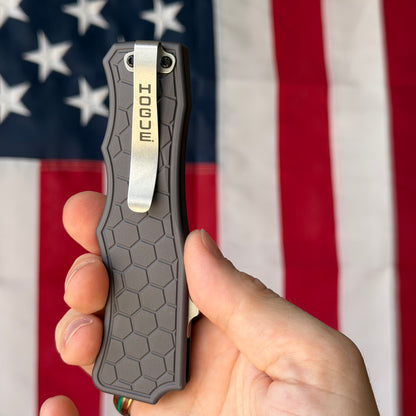 The Back Door: Lightly Carried – Hogue Exploit OTF 34042 3.5" Double-Action – Gray Hexagon Aluminum, S30V Stonewash Tanto – Made in USA
