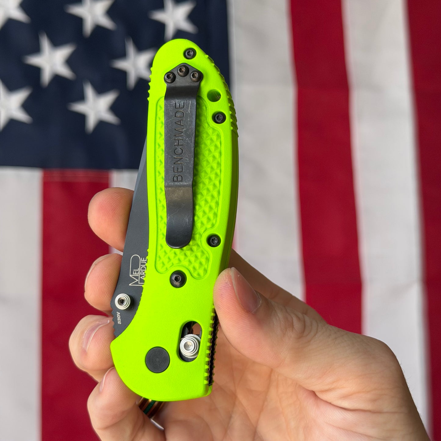 The Back Door: Like New – Benchmade Custom Griptilian CU551-BK-S30V 3.45" AXIS Lock – Black Custom Scales, S30V – Made in USA