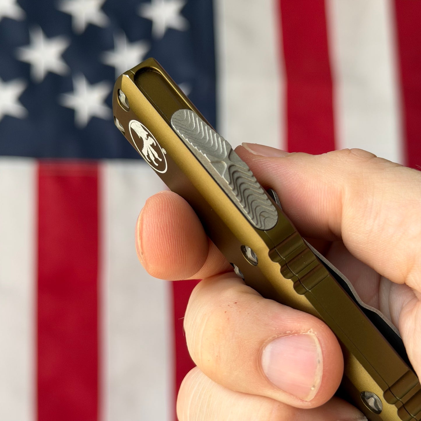 The Back Door: Used – Microtech UTX-85 S/E 3" OTF (Previous Generation) – OD Green, M390 Apocalyptic, Discontinued – Made in USA