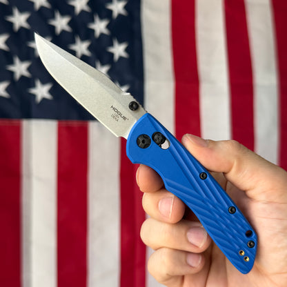 The Back Door: Used – Hogue DEKA 3.25" ABLE Lock – Blue Handle, MagnaCut Stonewash Clip Point – Made in USA