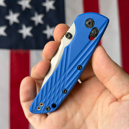 The Back Door: Used – Hogue DEKA 3.25" ABLE Lock – Blue Handle, MagnaCut Stonewash Clip Point – Made in USA