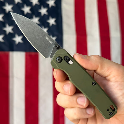 The Back Door: Used – Kershaw Bel Air 6105OLBW 3.1" DuraLock – OD Green, MagnaCut BlackWash, No Box – Made in USA