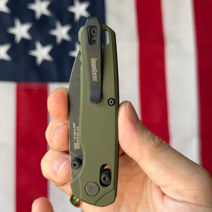 The Back Door: Used – Kershaw Bel Air 6105OLBW 3.1" DuraLock – OD Green, MagnaCut BlackWash, No Box – Made in USA