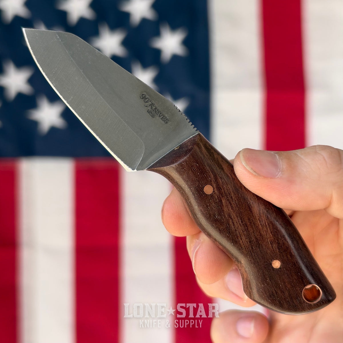 907Knives ADAK, 2.3" 14C28N Fixed Blade, Koa with White G10 Liner, Buffalo Leather Sheath with UltiClip - Made in USA (ADAK-KOA-LEATHER)