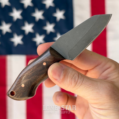 907Knives ADAK, 2.3" 14C28N Fixed Blade, Koa with White G10 Liner, Buffalo Leather Sheath with UltiClip - Made in USA (ADAK-KOA-LEATHER)