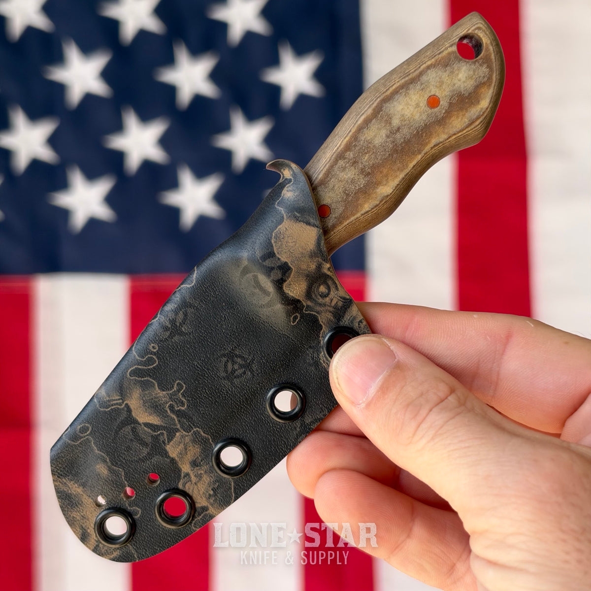 907Knives ADAK, 2.3" 14C28N Fixed Blade, Richlite, Horror Themed Kydex - Made in USA (ADAK-RICHLITE-HORROR)