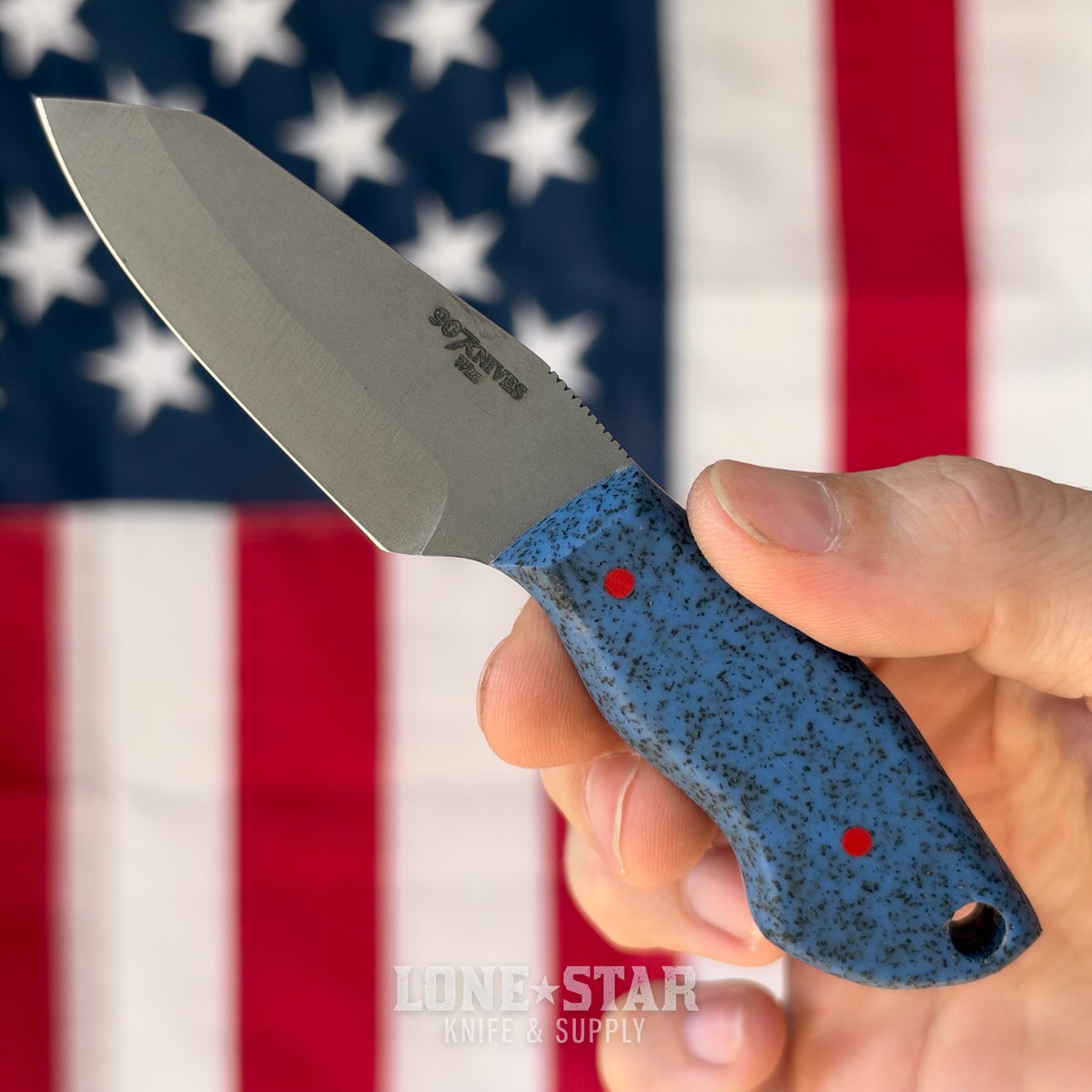 907Knives ADAK, 2.3" 14C28N Fixed Blade, GripX, Red Carbon Fiber Style Kydex - Made in USA (ADAK-GRIPX-RED-CF)