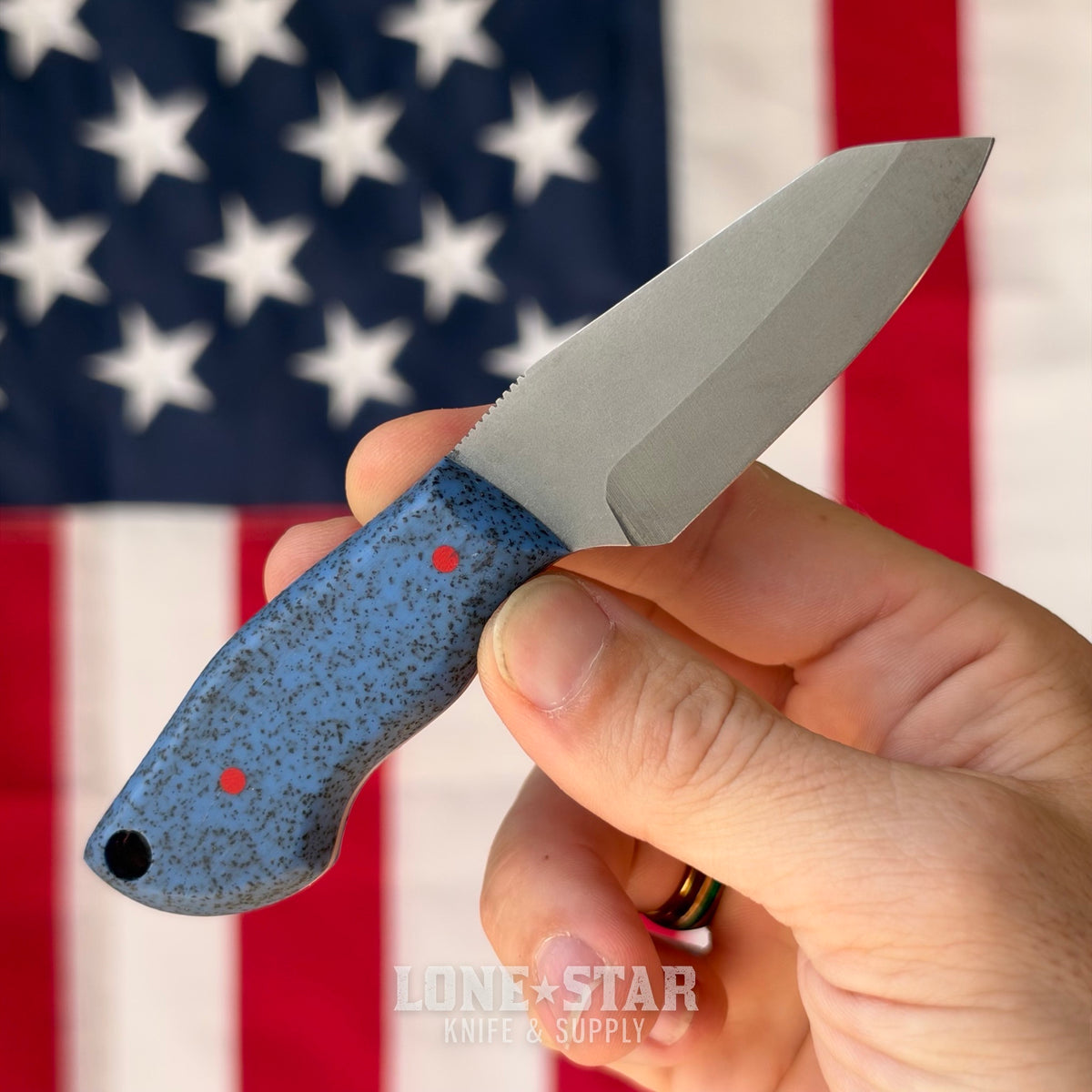 907Knives ADAK, 2.3" 14C28N Fixed Blade, GripX, Red Carbon Fiber Style Kydex - Made in USA (ADAK-GRIPX-RED-CF)
