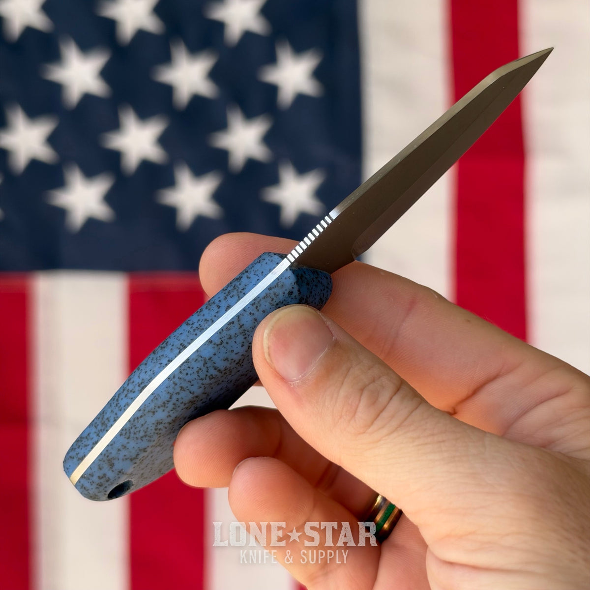 907Knives ADAK, 2.3" 14C28N Fixed Blade, GripX, Red Carbon Fiber Style Kydex - Made in USA (ADAK-GRIPX-RED-CF)