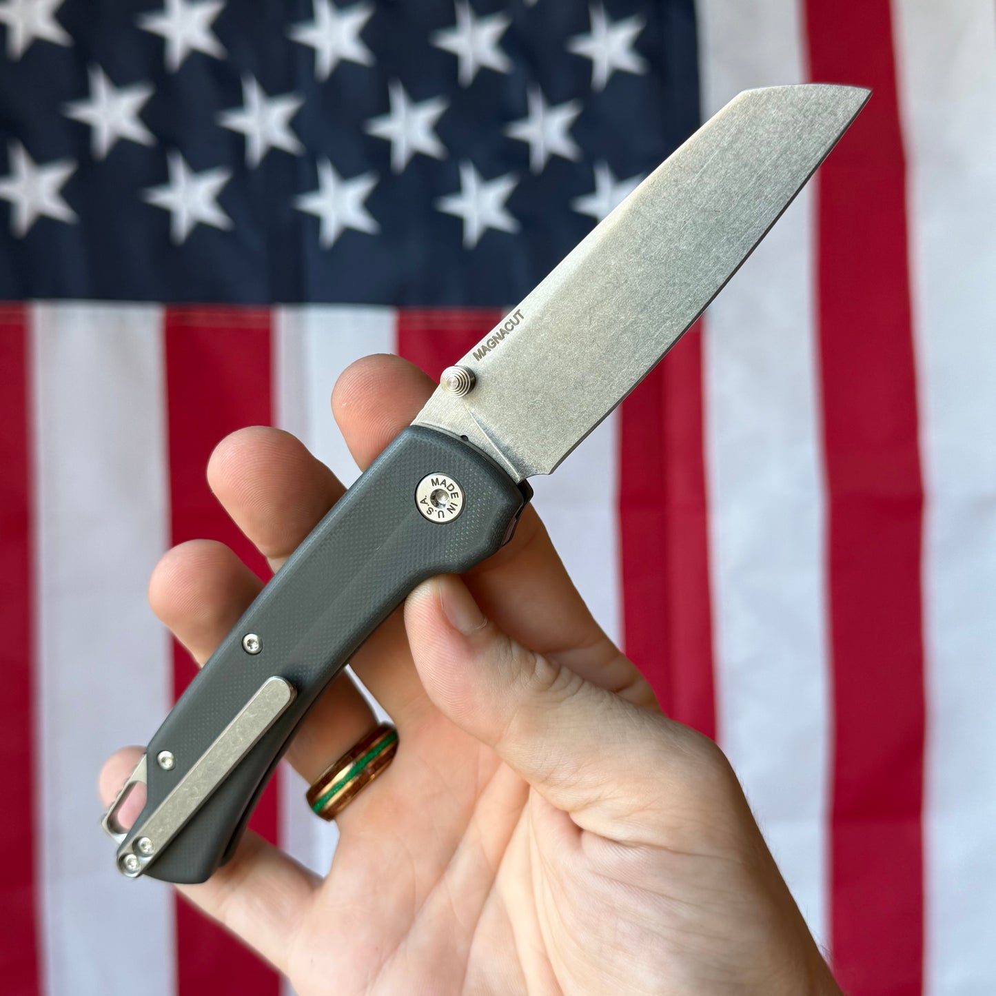 ABW Model 3 Manual Black G10 Knife - MagnaCut Blade - Made in USA