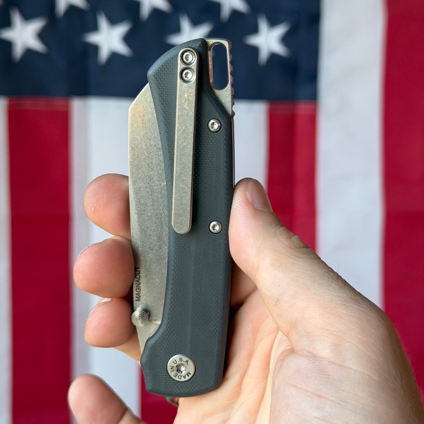 ABW Model 3 Manual Black G10 Knife - MagnaCut Blade - Made in USA