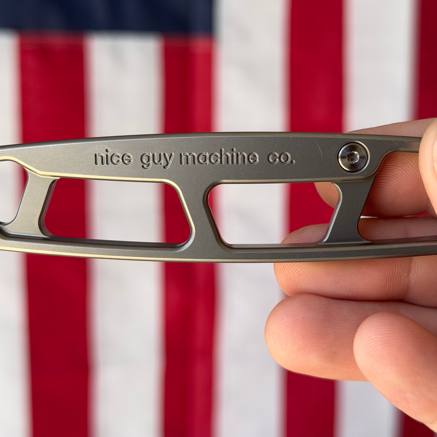 NGMCo. The Last Call AKA Barkeep's Liberation Tool - 5.5" Titanium Bottle Opener – Skeletonized 6Al4V, Offset Bridge, Custom Pocket Clip – Made in USA