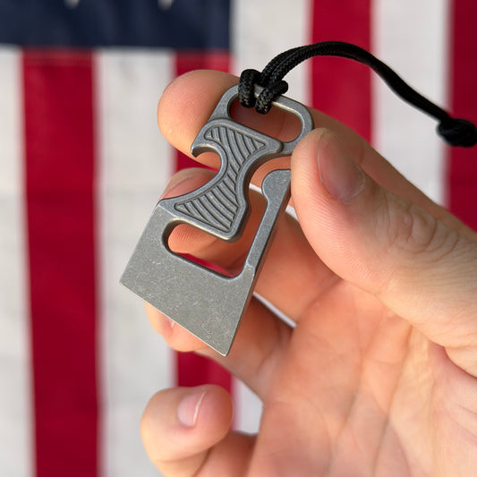 NGMCo. The Minion 2.05" Titanium Belt Hook Key Clip – Pry, Bottle Opener, 1/4" Wrench, 6Al4V – Made in USA