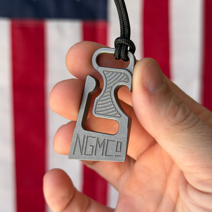 NGMCo. The Minion 2.05" Titanium Belt Hook Key Clip – Pry, Bottle Opener, 1/4" Wrench, 6Al4V – Made in USA