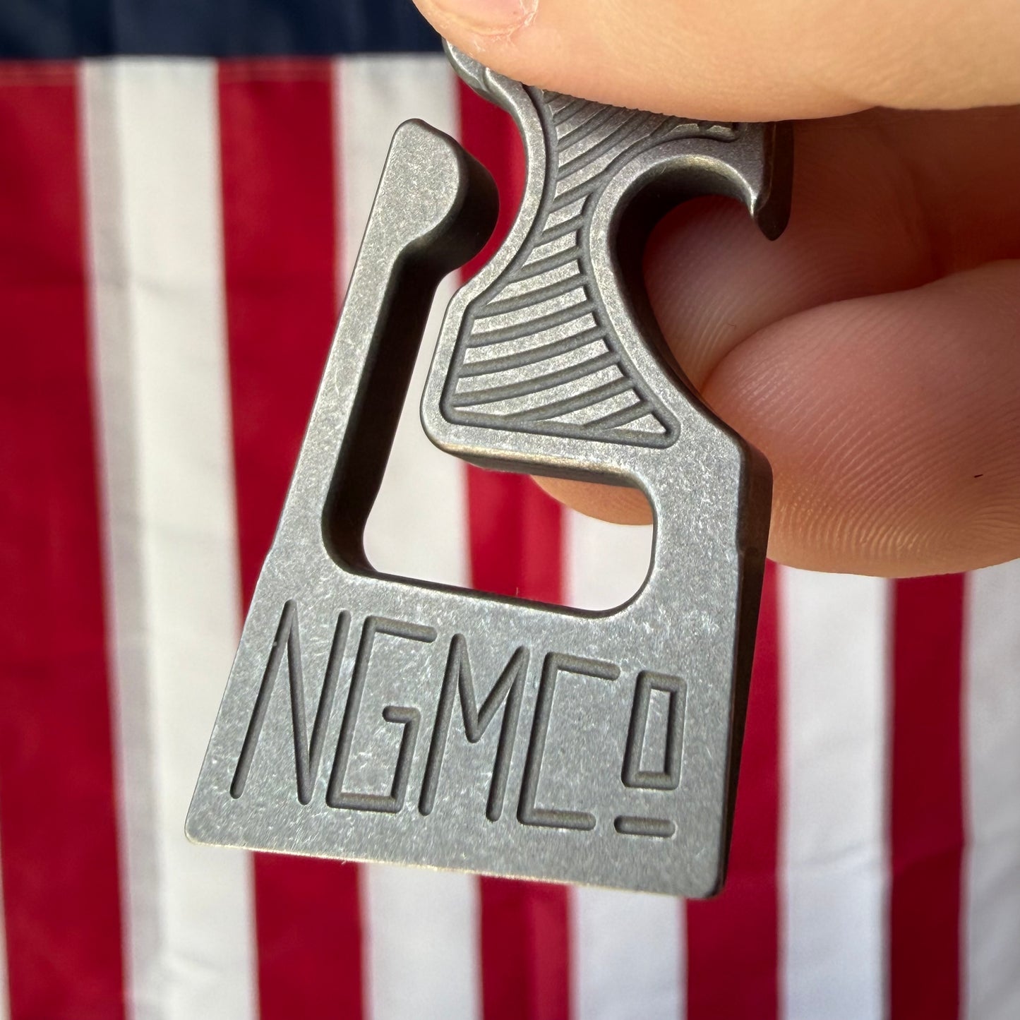 NGMCo. The Minion 2.05" Titanium Belt Hook Key Clip – Pry, Bottle Opener, 1/4" Wrench, 6Al4V – Made in USA