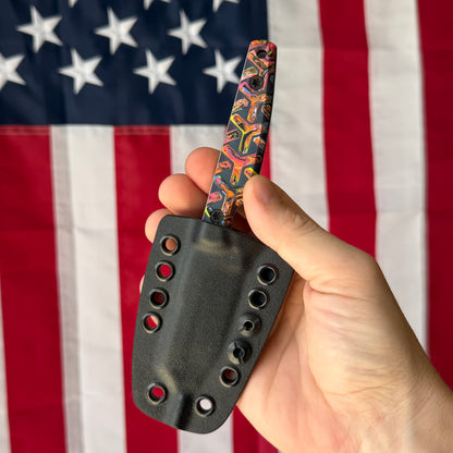 North Edge Tools Nomad 3" Fixed Blade – Acid Splash AEB-L, Kaotic Resin Black/Colorful Scales – Made in USA