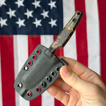 North Edge Tools Nomad 3" Fixed Blade – Acid Splash AEB-L, 285 Woodworks Maple Burl Hybrid Scales – Made in USA