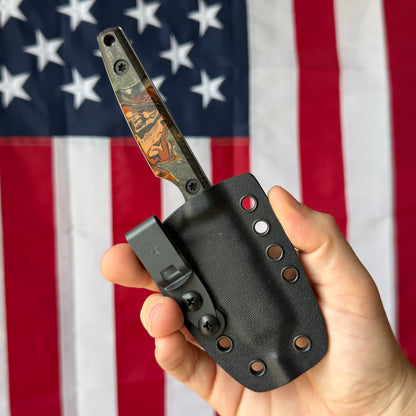 North Edge Tools Nomad 3" Fixed Blade – Acid Splash AEB-L, 285 Woodworks Maple Burl Hybrid Scales – Made in USA
