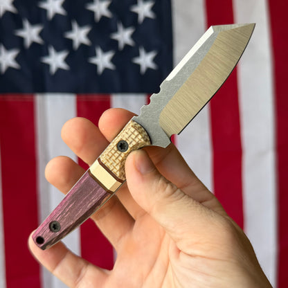 North Edge Tools Nomad 3" Fixed Blade – Two Tone AEB-L, UTB Jute/Paper/Maple Combo Scales – Made in USA