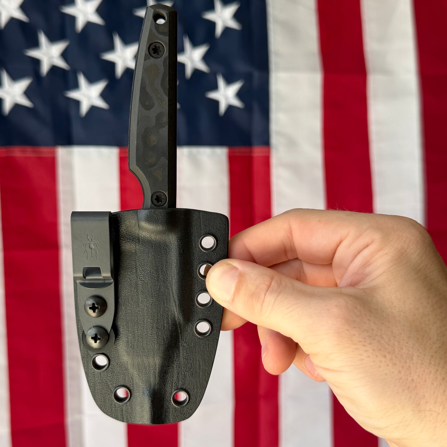 North Edge Tools Osprey EDC 3" Fixed Blade – Graphite Black Cerakote AEB-L, Black Camo Fat Carbon Scales – Made in USA