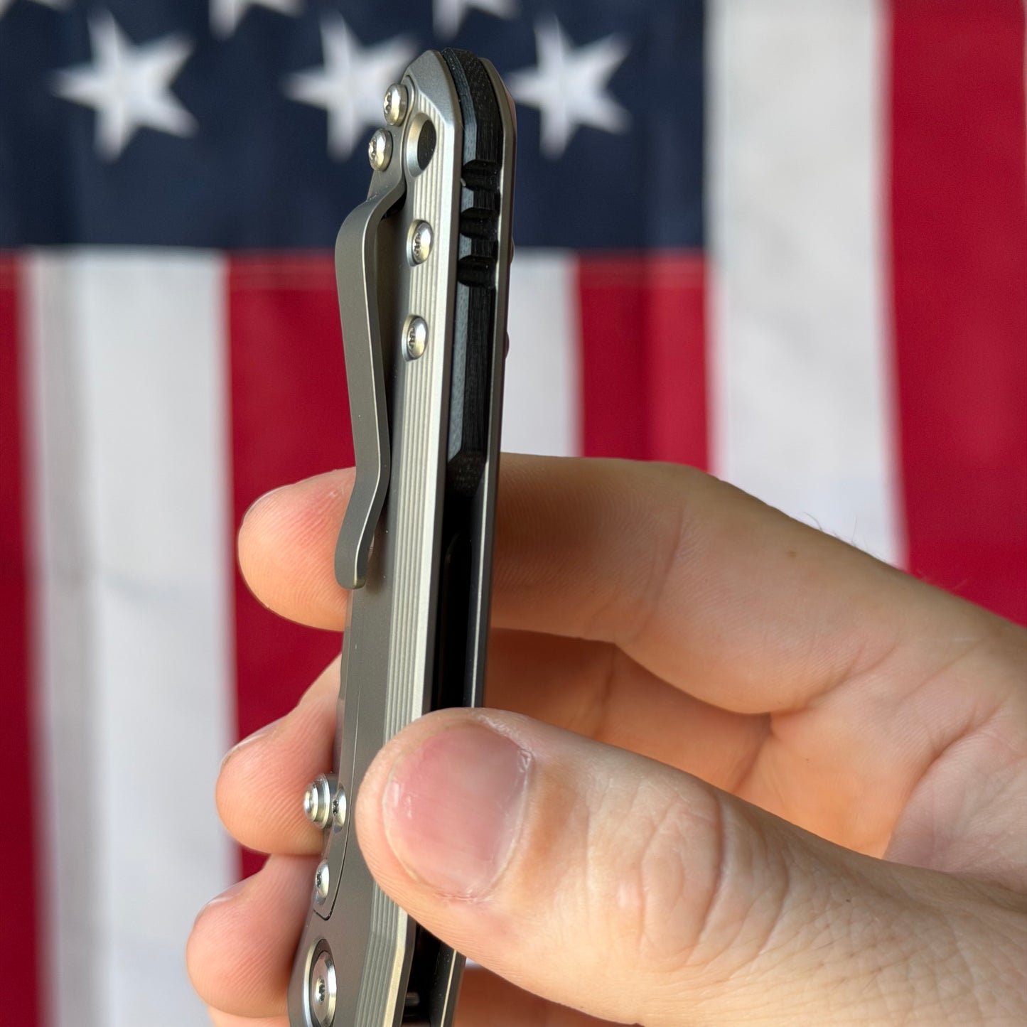 Millit Overland Folder 3.17″ Ti Frame Lock – Full Titanium Handle, Black Backspacer & Pivot Collar, Magnacut Sheepsfoot – Made in USA