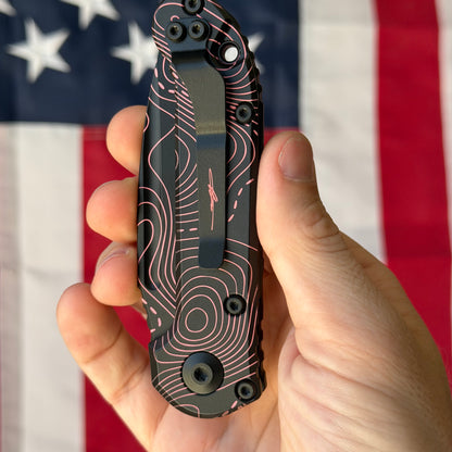 Microtech LUDT Gen III 3.5" OTS – Topographic Black/Pink, M390MK – Made in USA (1135S-1TPBKPKCS)