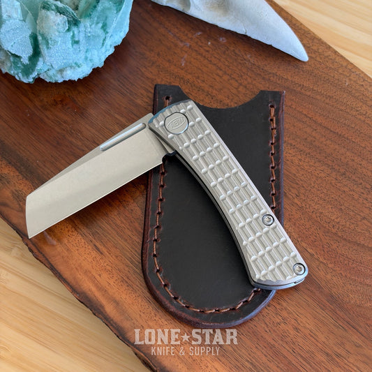 Lone Star Bundle: ABW Slip Joint and Badger Claw Pocket Slip, Frag Milled - 2.25" MagnaCut Wharncliffe plus Crazy Horse Leather - Made in USA (LSB-ABW-SJ-FRAG-SLIP)
