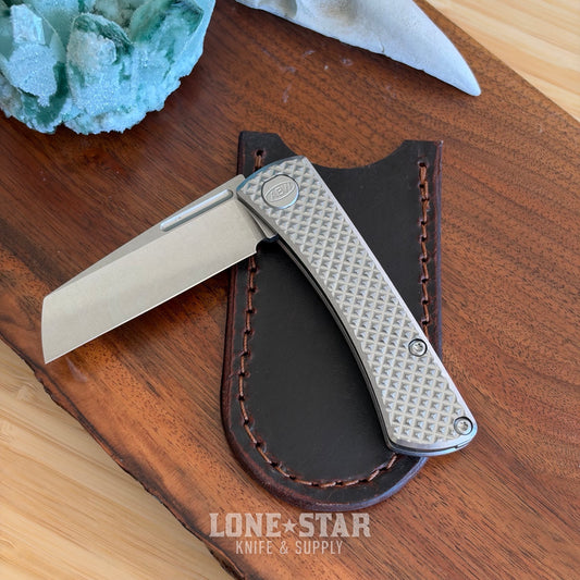 Lone Star Bundle: ABW Slip Joint and Badger Claw Pocket Slip, Diamond Milled - 2.25" MagnaCut Wharncliffe plus Crazy Horse Leather - Made in USA (LSB-ABW-SJ-DIAMOND-SLIP)