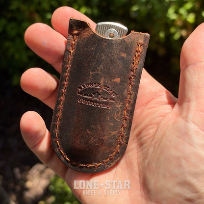 Lone Star Bundle: ABW Slip Joint and Badger Claw Pocket Slip, Frag Milled - 2.25" MagnaCut Wharncliffe plus Crazy Horse Leather - Made in USA (LSB-ABW-SJ-FRAG-SLIP)