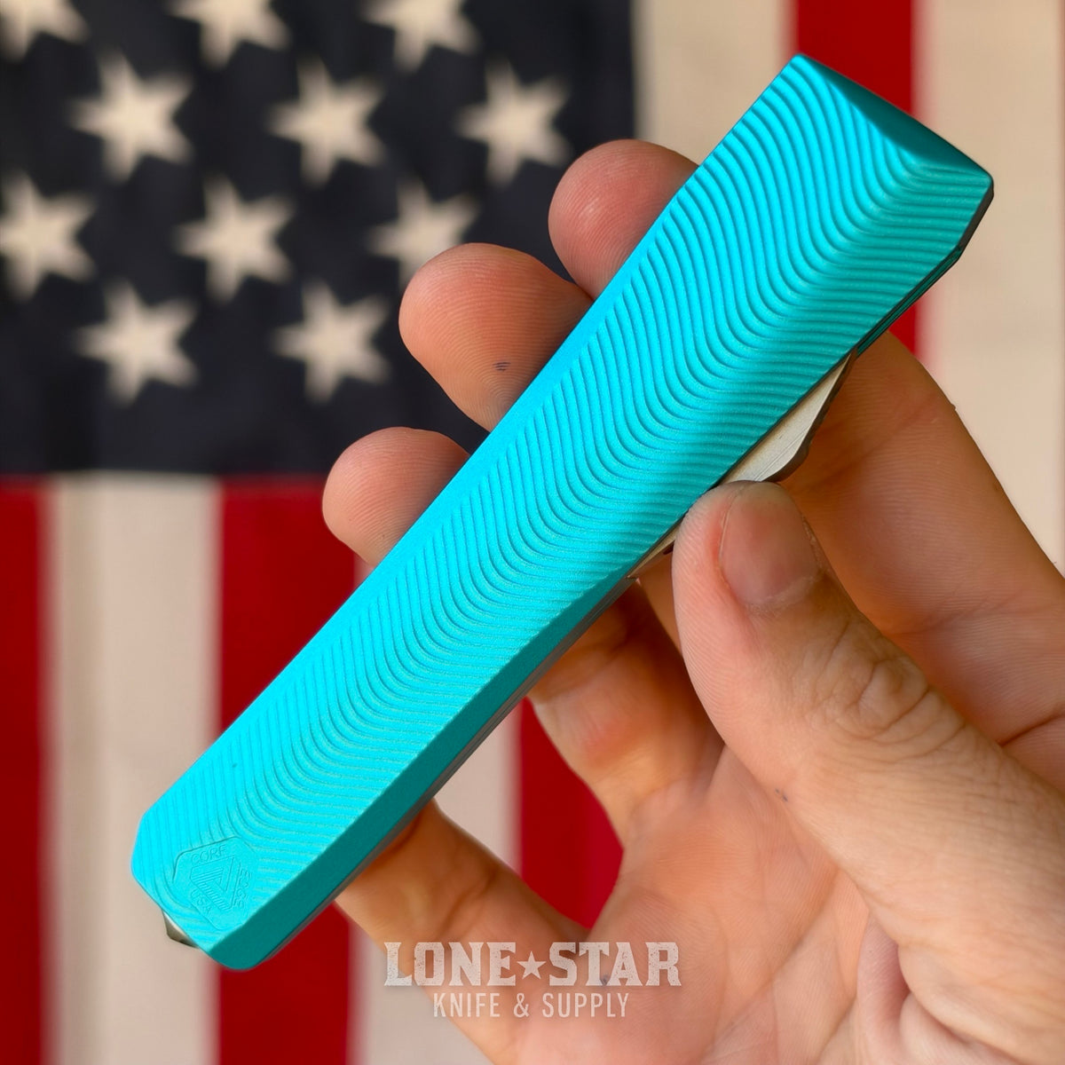 The Back Door: Core Edge USA 0331 Pulsar OTF Auto - Blue Aluminum, Double Edge Tanto, MagnaCut - Made in USA (Trade In)