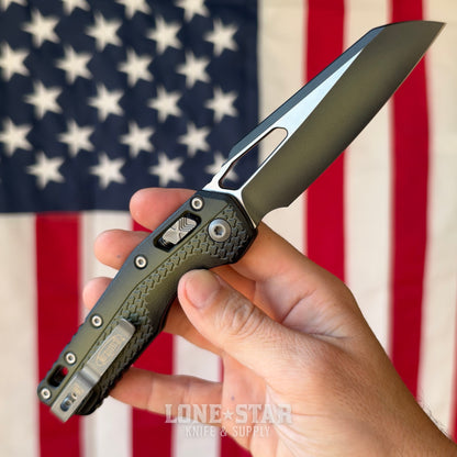 The Back Door: Microtech MSI S/E Ram-Lok - Tri-Grip Polymer Faded Bazooka, 3.88" M390MK Sheepsfoot - Made in USA (210T-1PMFBO) (Trade In)