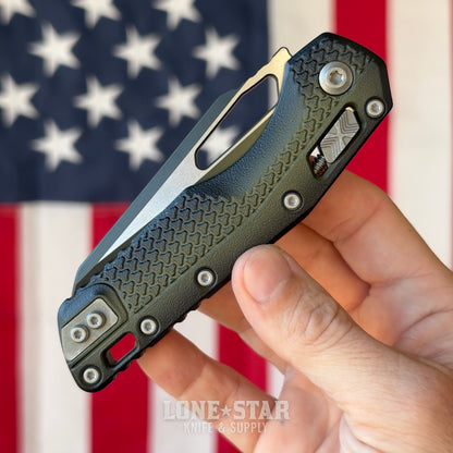 The Back Door: Microtech MSI S/E Ram-Lok - Tri-Grip Polymer Faded Bazooka, 3.88" M390MK Sheepsfoot - Made in USA (210T-1PMFBO) (Trade In)