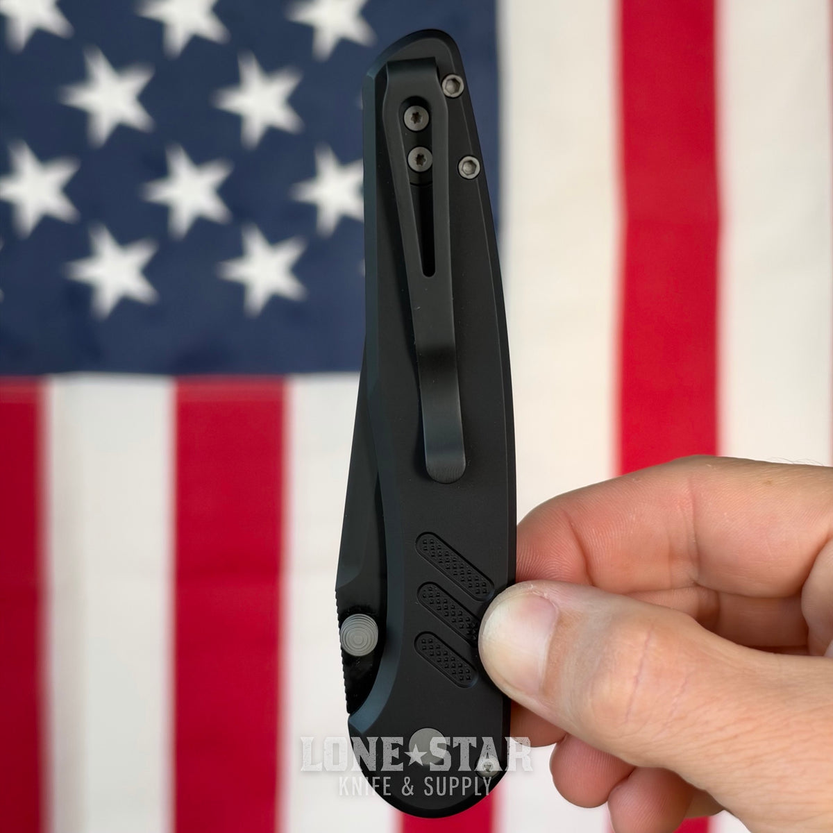 The Back Door: Pro-Tech Avalon - Black Aluminum, 4.25" DLC MagnaCut Drop Point, Thumb Stud - Made in USA (PN1103) (Return)