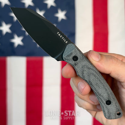 The Back Door: Tactile Knife Co. Redhawk Fixed Blade - Black Cerakote MagnaCut Reverse Tanto, 3D Contoured Micarta, Kydex Sheath - Made in USA (Return)