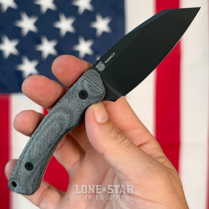 The Back Door: Tactile Knife Co. Redhawk Fixed Blade - Black Cerakote MagnaCut Reverse Tanto, 3D Contoured Micarta, Kydex Sheath - Made in USA (Return)
